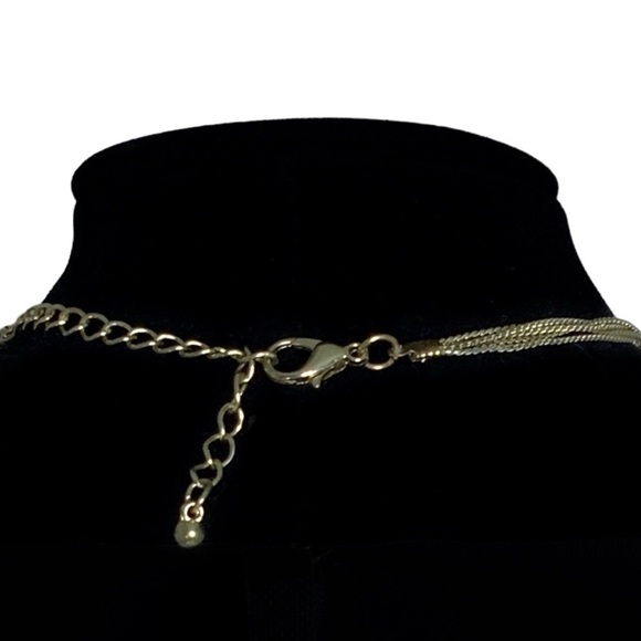 Glass Bead Crystal Necklace Cascade 5 Layer Faceted Sparkly By M. Haskell Blues - Picture 6 of 16